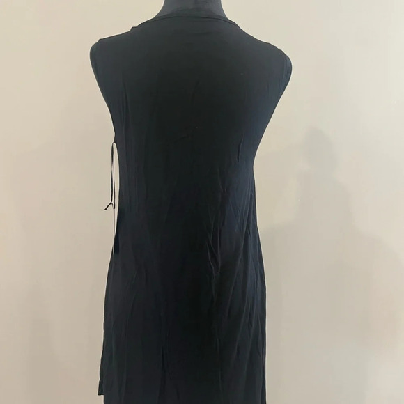 NWT Michael Lauren Small Black Soft Tank Dress with Cutout up Front - Picture 4 of 6